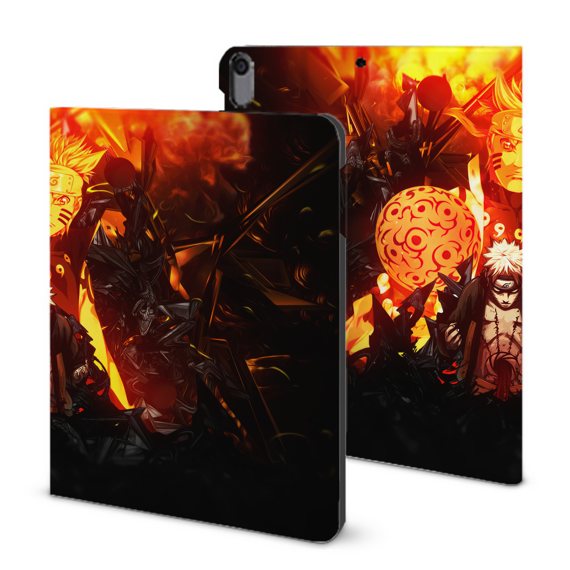 （画像用） NARUTO -ナルト- NARUTO -ナルト- 疾風伝 IPad ケース ブック型 PUレザー TPU 耐衝撃 軽量 薄型 ペン収納なし 全面保護 IPad 各モデル対応
